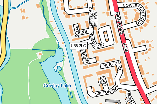 UB8 2LG map - OS OpenMap – Local (Ordnance Survey)