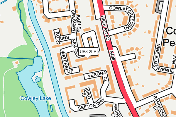 UB8 2LP map - OS OpenMap – Local (Ordnance Survey)