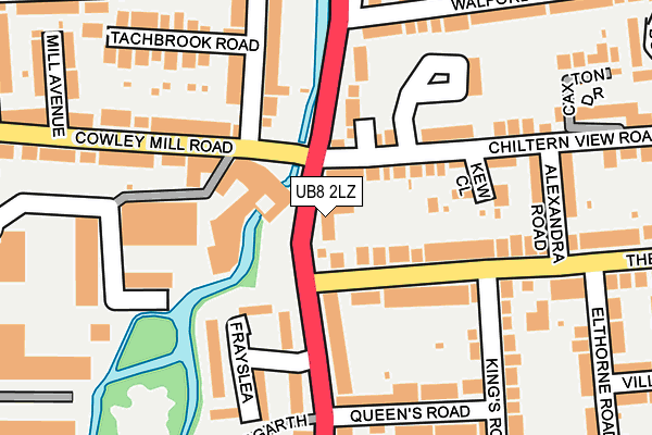 UB8 2LZ map - OS OpenMap – Local (Ordnance Survey)