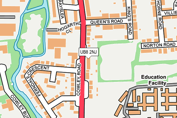 UB8 2NJ map - OS OpenMap – Local (Ordnance Survey)