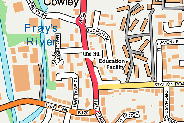 UB8 2NL map - OS OpenMap – Local (Ordnance Survey)