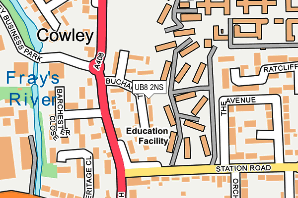 UB8 2NS map - OS OpenMap – Local (Ordnance Survey)