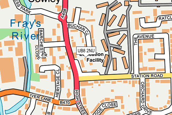 UB8 2NU map - OS OpenMap – Local (Ordnance Survey)