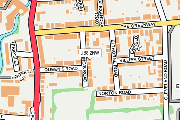 UB8 2NW map - OS OpenMap – Local (Ordnance Survey)