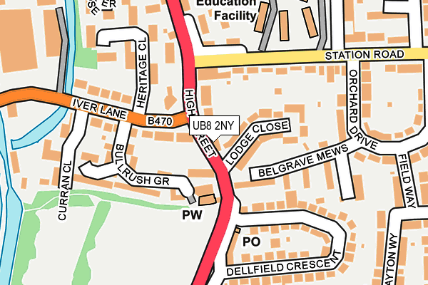 UB8 2NY map - OS OpenMap – Local (Ordnance Survey)