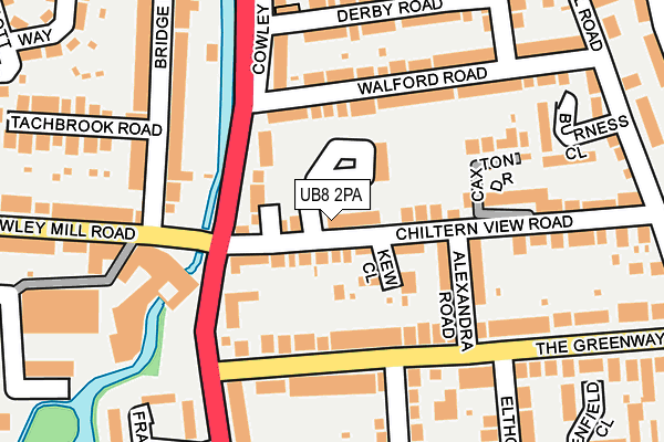 UB8 2PA map - OS OpenMap – Local (Ordnance Survey)