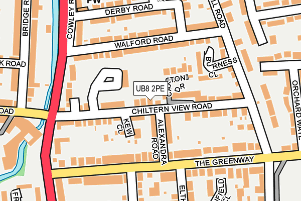 UB8 2PE map - OS OpenMap – Local (Ordnance Survey)