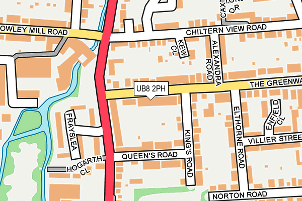 UB8 2PH map - OS OpenMap – Local (Ordnance Survey)