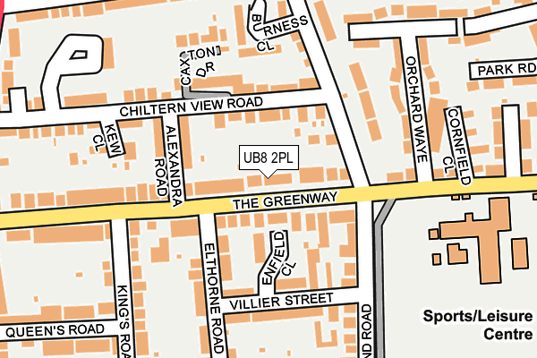 UB8 2PL map - OS OpenMap – Local (Ordnance Survey)