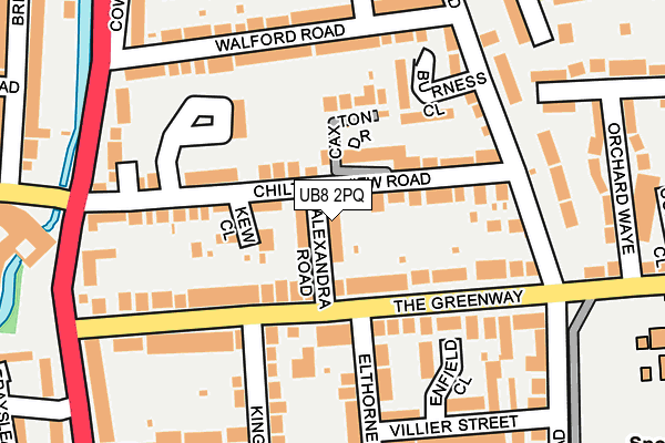 UB8 2PQ map - OS OpenMap – Local (Ordnance Survey)
