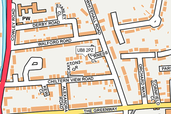 UB8 2PZ map - OS OpenMap – Local (Ordnance Survey)