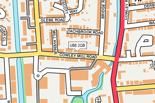 UB8 2QB map - OS OpenMap – Local (Ordnance Survey)