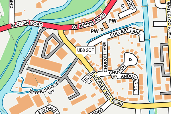 UB8 2QF map - OS OpenMap – Local (Ordnance Survey)