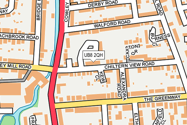 UB8 2QH map - OS OpenMap – Local (Ordnance Survey)