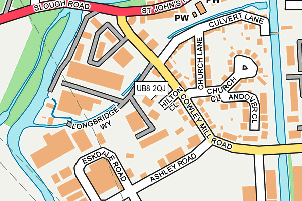 UB8 2QJ map - OS OpenMap – Local (Ordnance Survey)