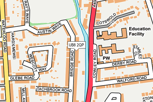 UB8 2QP map - OS OpenMap – Local (Ordnance Survey)