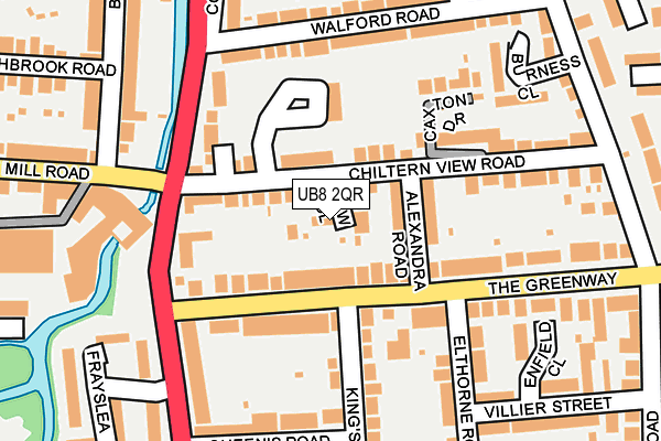 UB8 2QR map - OS OpenMap – Local (Ordnance Survey)