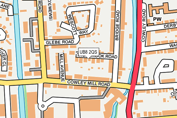 UB8 2QS map - OS OpenMap – Local (Ordnance Survey)