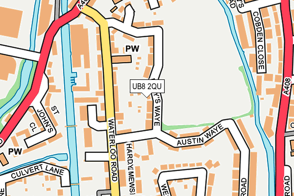 UB8 2QU map - OS OpenMap – Local (Ordnance Survey)