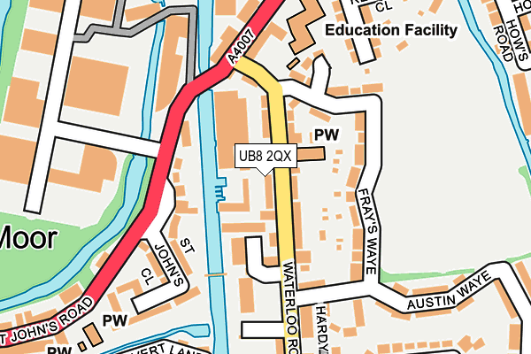 UB8 2QX map - OS OpenMap – Local (Ordnance Survey)