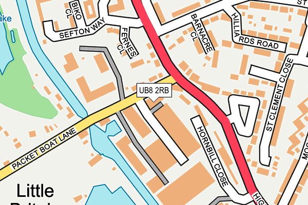 UB8 2RB map - OS OpenMap – Local (Ordnance Survey)