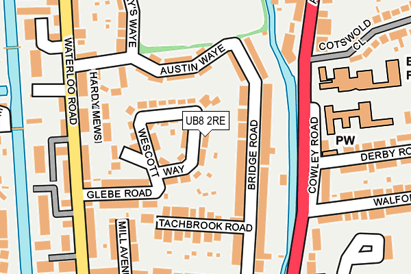 UB8 2RE map - OS OpenMap – Local (Ordnance Survey)