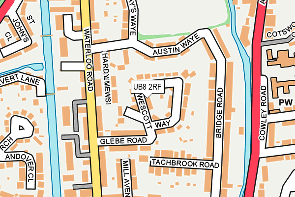 UB8 2RF map - OS OpenMap – Local (Ordnance Survey)