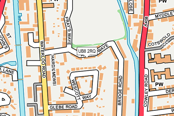 UB8 2RQ map - OS OpenMap – Local (Ordnance Survey)