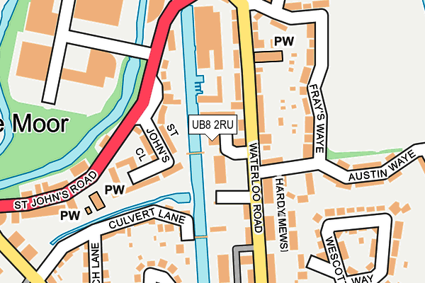 UB8 2RU map - OS OpenMap – Local (Ordnance Survey)
