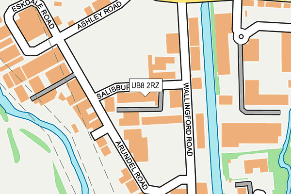 UB8 2RZ map - OS OpenMap – Local (Ordnance Survey)