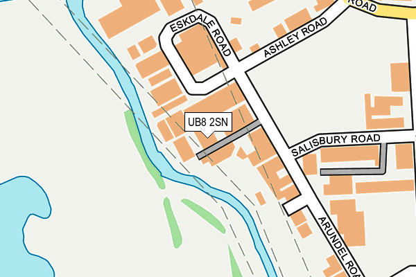 UB8 2SN map - OS OpenMap – Local (Ordnance Survey)