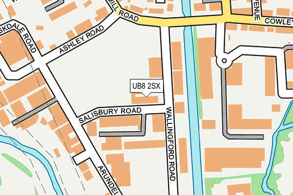 UB8 2SX map - OS OpenMap – Local (Ordnance Survey)