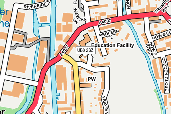 UB8 2SZ map - OS OpenMap – Local (Ordnance Survey)