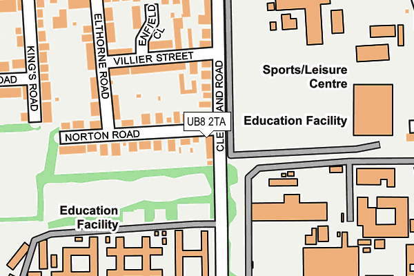 UB8 2TA map - OS OpenMap – Local (Ordnance Survey)