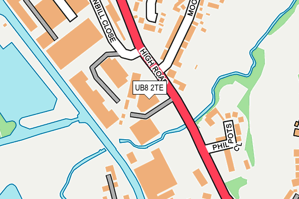 UB8 2TE map - OS OpenMap – Local (Ordnance Survey)