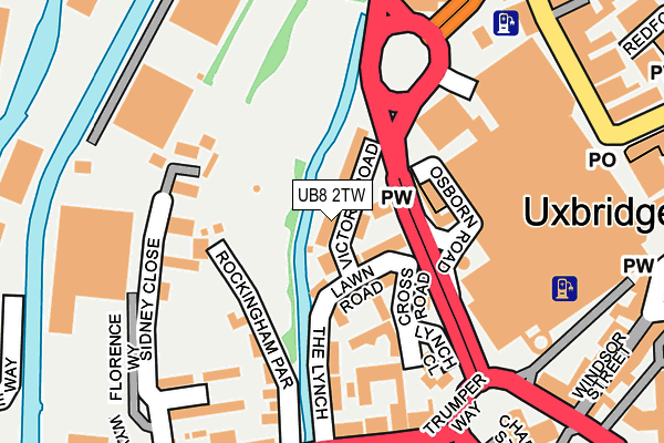 UB8 2TW map - OS OpenMap – Local (Ordnance Survey)