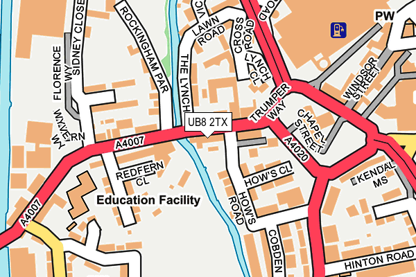 UB8 2TX map - OS OpenMap – Local (Ordnance Survey)