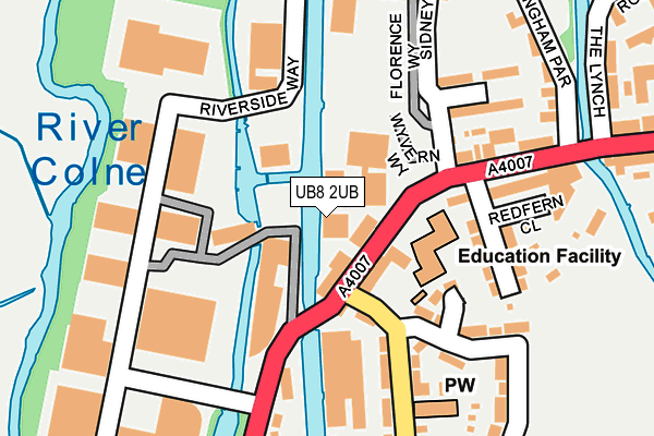 UB8 2UB map - OS OpenMap – Local (Ordnance Survey)