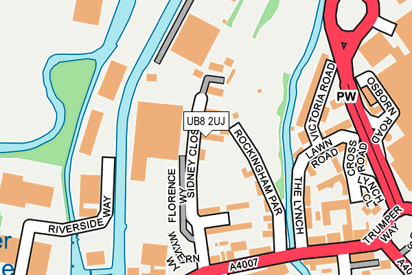UB8 2UJ map - OS OpenMap – Local (Ordnance Survey)