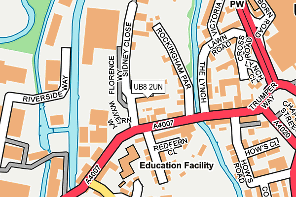 UB8 2UN map - OS OpenMap – Local (Ordnance Survey)