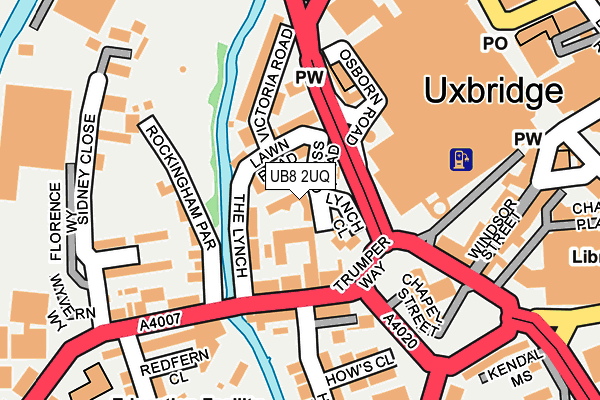 UB8 2UQ map - OS OpenMap – Local (Ordnance Survey)