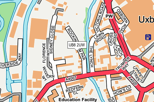 UB8 2UW map - OS OpenMap – Local (Ordnance Survey)