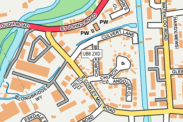 UB8 2XD map - OS OpenMap – Local (Ordnance Survey)