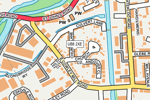 UB8 2XE map - OS OpenMap – Local (Ordnance Survey)