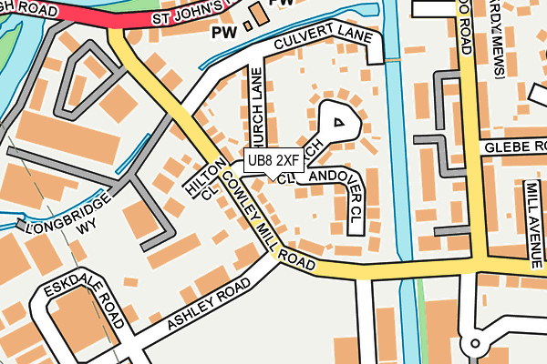 UB8 2XF map - OS OpenMap – Local (Ordnance Survey)