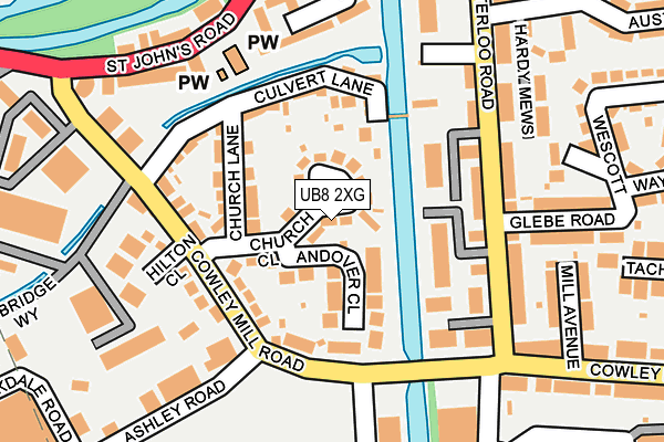 UB8 2XG map - OS OpenMap – Local (Ordnance Survey)