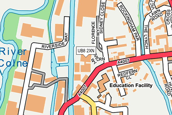 UB8 2XN map - OS OpenMap – Local (Ordnance Survey)