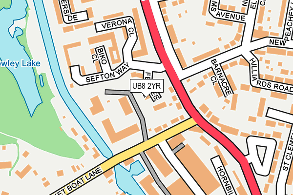 UB8 2YR map - OS OpenMap – Local (Ordnance Survey)