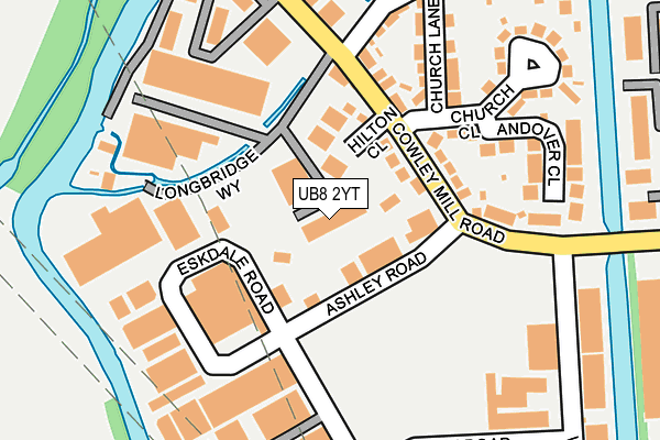 UB8 2YT map - OS OpenMap – Local (Ordnance Survey)