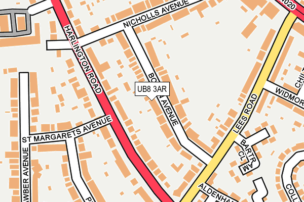 UB8 3AR map - OS OpenMap – Local (Ordnance Survey)